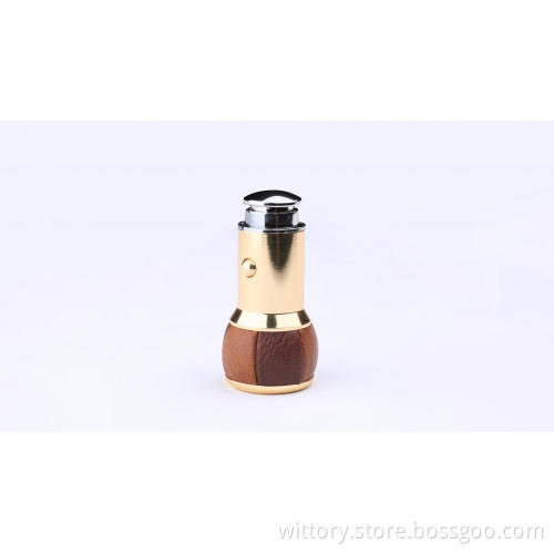 Glory walnut & brown leather Car Charger